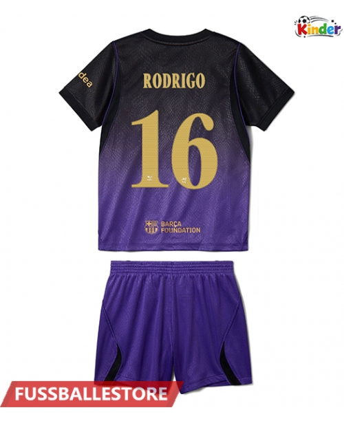 Günstige Barcelona Rodri Hernandez #16 Auswärts Trikotsatzt Kinder 2026-27 Kurzarm (+ Kurze Hosen)